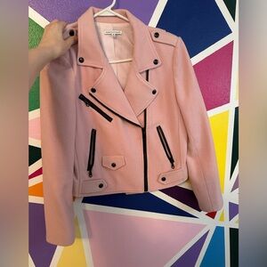 Rebecca Minkoff Pink Moto Jacket Asymmetrical Zipper